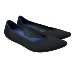 Rothy's The Point Black Knit Pointed Toe Slip On Flats Shoes Women's Size 8.5